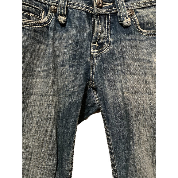 Miss Me Womens Slim Skinny Jeans Blue Stretch Thick Stitch Embellished Denim 26 - Picture 5 of 10